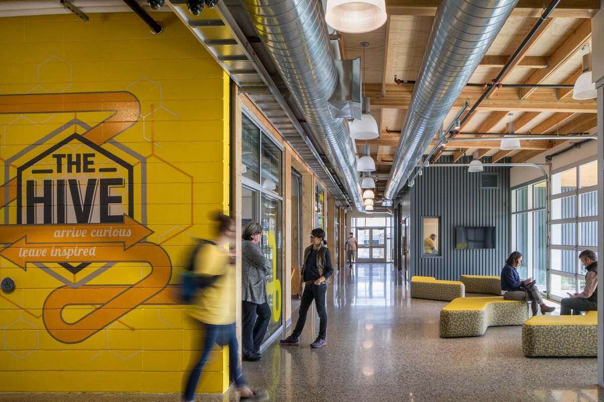 Shout out to the beauty and function of CMU!  The Hive receives an Honor Award from Masonry Industry Promotion Group at the 2022 Masonry Design Awards. 
<a href="/spokanelibrary/">Spokane Public Library</a>  <a href="/spokaneschools/">Spokane Schools</a> 
#masonry  #awards #architectureawards #awardwinningdesign #celebratinggreatdesign