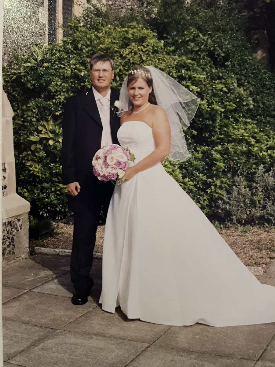 michelle_cb's tweet photo. The annual wedding dress try-on!!! It still fits! #chapter16 #16years3children #stillfeelsgoodtowear @Barrett01Robert https://t.co/iPj3nqrmV2