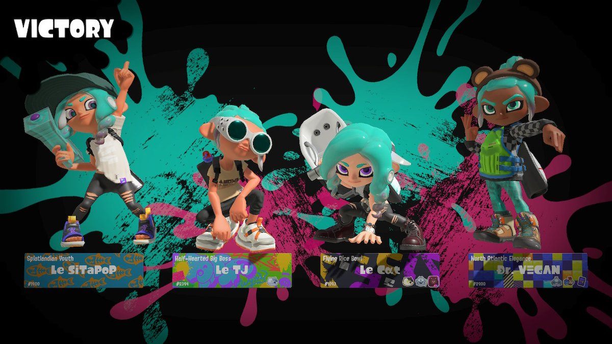 LeTJxxx's tweet photo. Splatzones with @catwoomy_ @rousering and @dr_phalange__ :) #Splatoon3 #NintendoSwitch @LeClanFam #leclan #anarchy #nintendo #splatoon #boyaah https://t.co/CbyLhcL78N