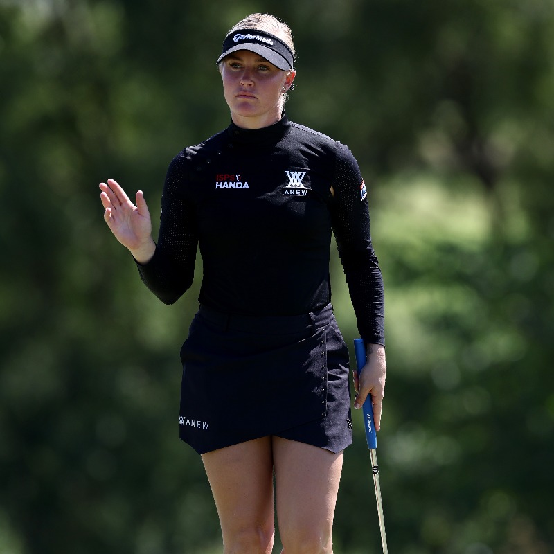 LPGA's tweet photo. "I feel like when I'm on the golf course now, I pretend I'm at home with my friends and be more relaxed. That's what I'm doing and it seems to be working.”

@HullCharley credits her great play to a relaxed mindset in Texas.

STORY ⬇️ https://t.co/3dJ69TfjTb