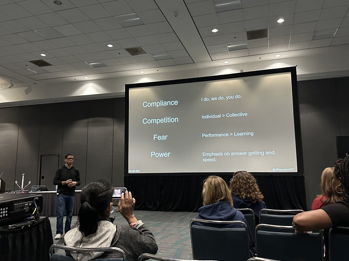 mathgeek76's tweet image. one of the most powerful slides i’ve seen at #nctmla22. @JRappaport27 is sharing the story about his journey to an unknown destination. “we must unlearn so much of what we learned in math class so we can become better math teachers.”