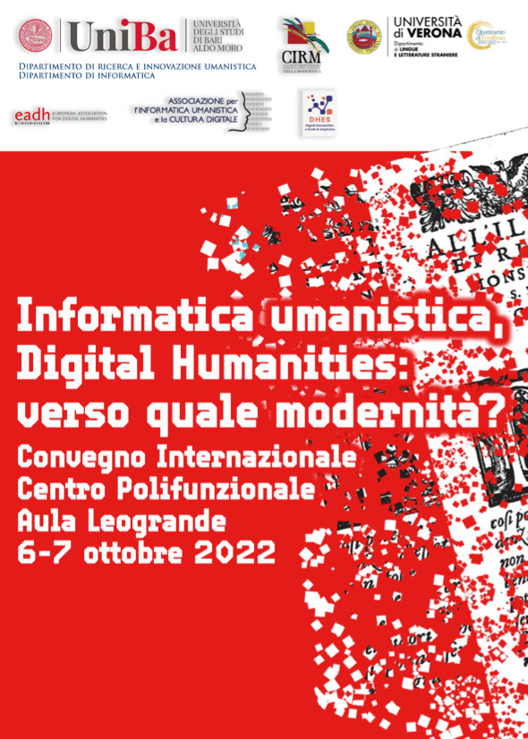 Conference "Informatica umanistica, Digital Humanities: verso quale modernità?" will take place in Bari, Italy, on Oct. 6-7. Check out the programme in paolomonella.it/cirm2022/asset…
#DigitalHumanities