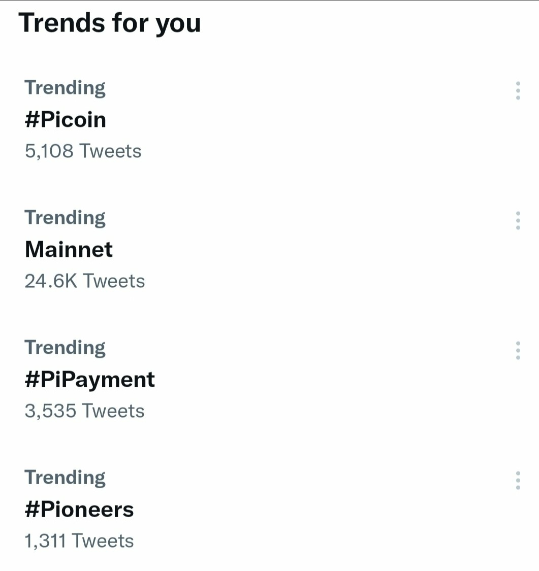 CryptoPi0neers's tweet photo. ⚡WOW!!! THIS IS CRAZY‼️😲

All Trending hashtags are from Pi Network! 🪙 Check your Twitter Account to validate! 🐦

✅ #Picoin
✅ Mainnet
✅ #PiPayment
✅ #Pioneers

CONGRATULATIONS @PiCoreTeam  and to all Pi Pioneers Worldwide! 🌐🙋‍♀️❤️🙋 https://t.co/vLKeqBc2JV