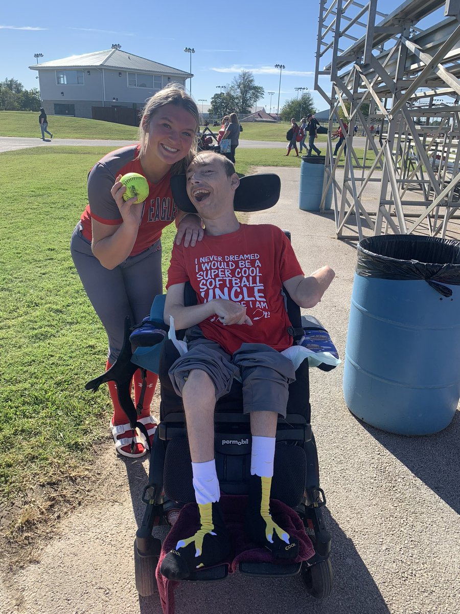 Madison Meierer with her biggest fan and uncle Matthew! Maddy has broken the record, and is now the new record holder for Career Strikeouts for Nixa High school!! This is a huge accomplishment that came with countless hours of hard work!!