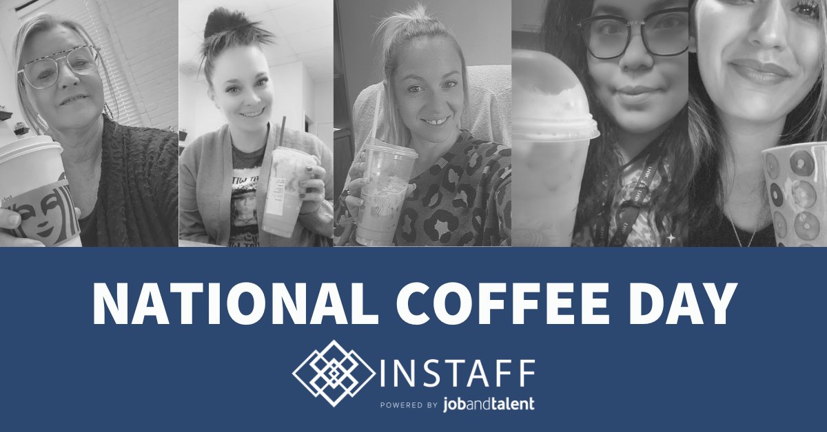 work4instaff's tweet photo. We had so much fun yesterday celebrating #NationalCoffeeDay! #flashbackfriday #coffee #work4instaff https://t.co/BWAAR7JrpA