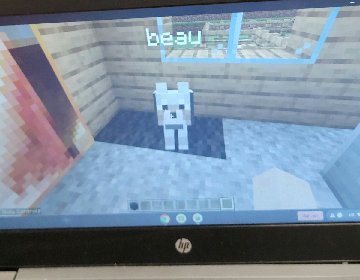 We had an absolute blast today exploring <a href="/PlayCraftLearn/">Minecraft Education</a> Minecraft EDU! They blew me away with their creativity and they loved being the experts. The 4C's were in full swing. One kiddo even included my puppy Beau ❤️ I can't wait to implement it in our math stations!@BowiePatriots