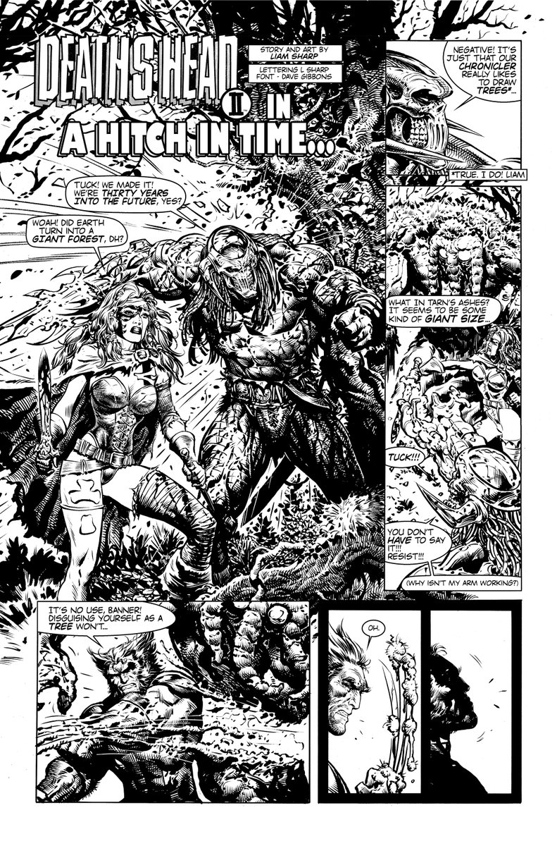 LiamRSharp's tweet photo. It's sad to me that Marvel never marked the 30 year anniversary of DHII in any way, shape or form, so I wrote/drew this 2 page 90's parody story. I designed him and drew the series, with Dan Abnett writing, Andy Lanning on inks, Helen Stone on colors. Happy Birthday Minion, yes? https://t.co/eEtkPRJXev