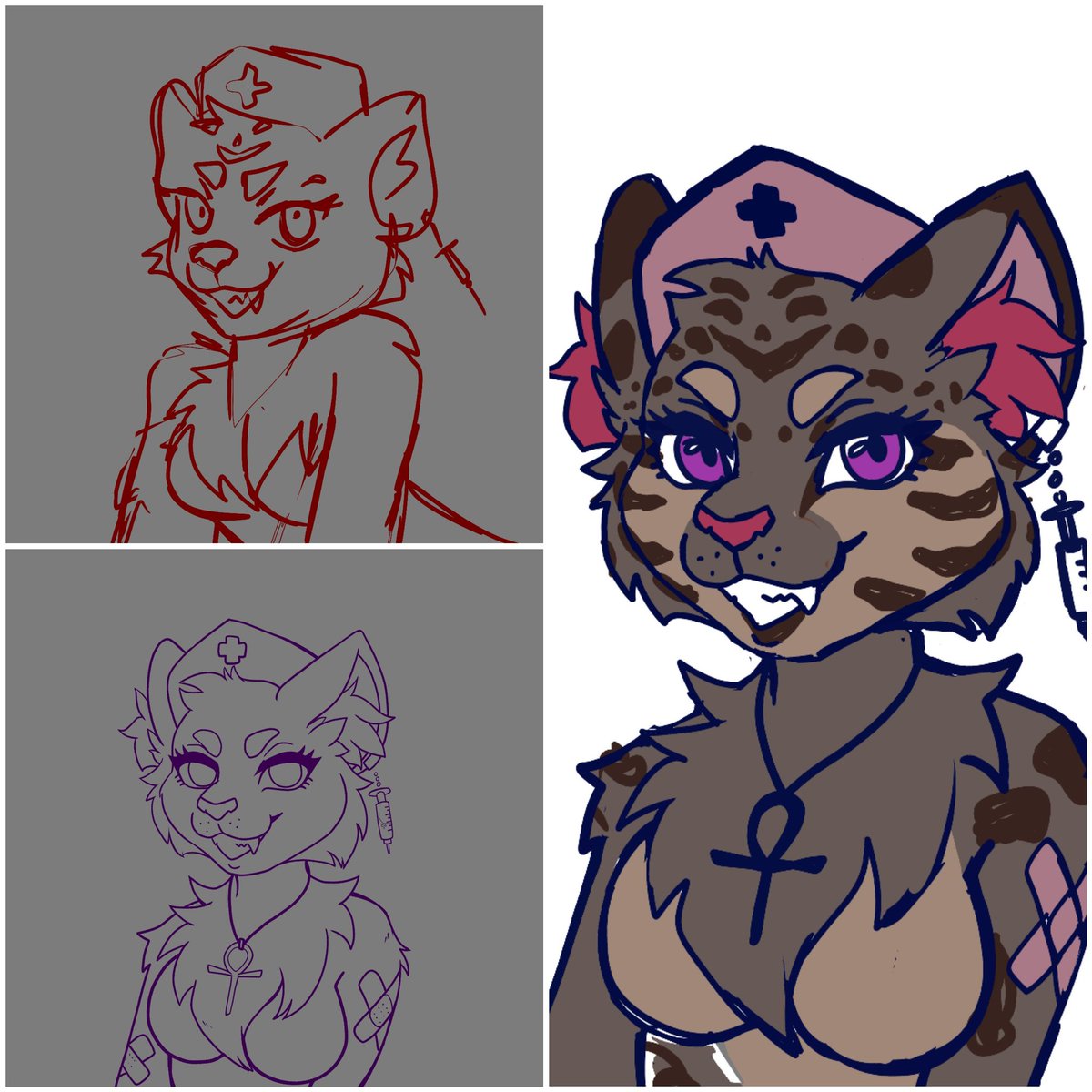 ArtRexy's tweet photo. More headshot commissions from Facebook 💗
https://t.co/dXjz9r0yVz
#Headshot #furry #furryart #furries #furryartwork #healthcore #pink #leopard #nurse #menhera #medicalcore #furrycommission #speedpaint https://t.co/O8JVQtvXtE