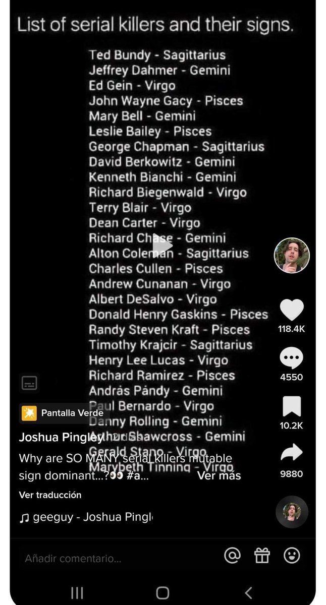 Signos de los principales asesinos seriales y NINGUNO es escorpiano. Nos hacen mala fama cuando se sabe que los peores son Piscis y Géminis.