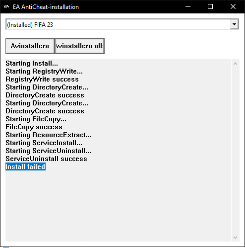 MMortyy's tweet photo. @EAFIFADirect Anyone else have this problem? I can't install the Anticheat at all, I have no other Anticheats on my pc since i uninstalled Faceit Anticheat and Riot Vanguard and this still happends. https://t.co/eSiMvlP4xx