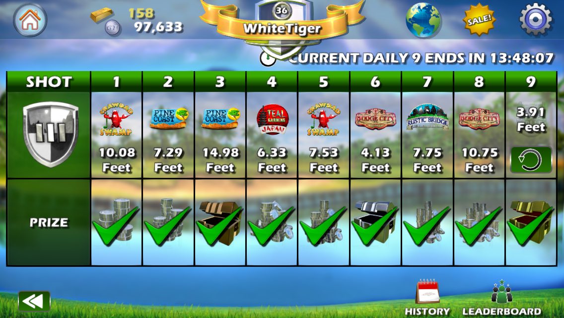ToddMPoole's tweet photo. #NewWorldRecord at 72.75 feet on the #Daily9 today for #WhiteTiger
#Golf #GoldenTee @GoldenTee
@Topgolf @PingTour @TaylorMadeGolf @ScottyCameron @wellputtusa @Getagrippod @RHoman89 @GWR https://t.co/kX8zO1OVzG