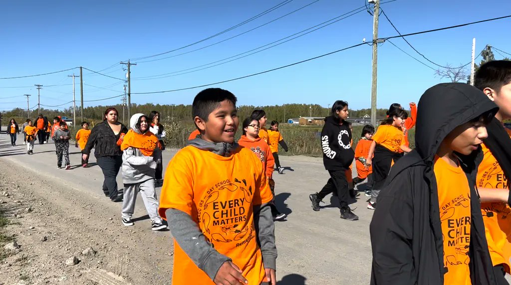 mfnerc's tweet photo. September 30th marks the National Day for Truth and Reconciliation. We Remember and Honour all residential school survivors, families, communities, and all the children who never made it home. (Pictures: Miskooseepi School) #MFNSS #MFNERC #EveryChildMatters #OrangeShirtDay https://t.co/CUWS3nYjgY