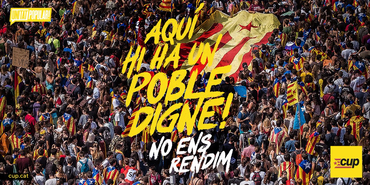 cupnacional's tweet photo. 🗳️✅ 5 ANYS | L'1O marca el camí de com fer les coses, que mai no sigui un fre per avançar. Agafem tots els seus aprenentatges per tornar-hi! ✊

«Aquí hi ha un poble digne! No ens rendim» 💥💬 https://t.co/Mzr0mdf7K8