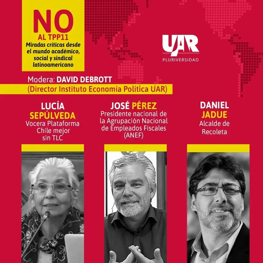 UdeRecoleta's tweet photo. Universidad Abierta de Recoleta convoca a encuentro sobre miradas críticas al TPP11 desde Latinoamérica. 

#debateTPP11
#TPP11
#ChileTPP11
#ChaoTPP11 https://t.co/rptJUIyNHS