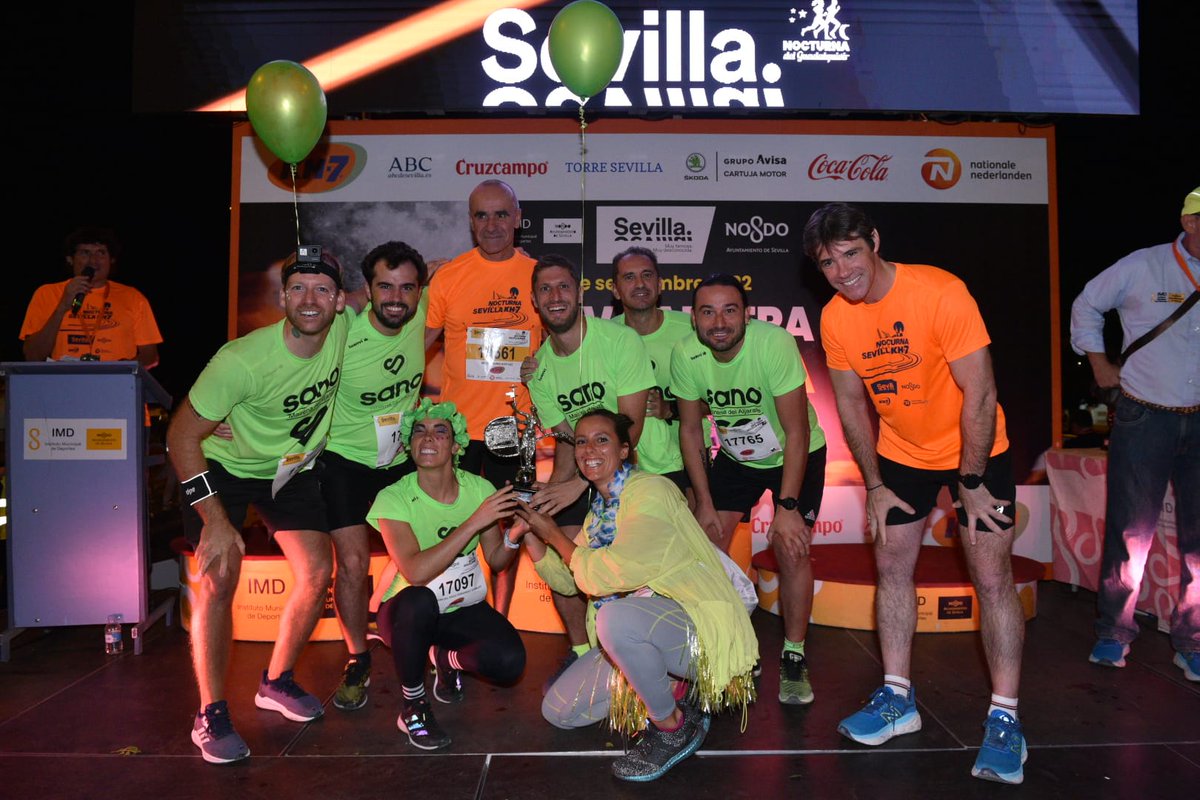 Y por supuesto, felicitar al club Sano Sport por ser la entidad con mayor participación en la #NocturnaSevilla22KH7 (algo nada fácil 😉)