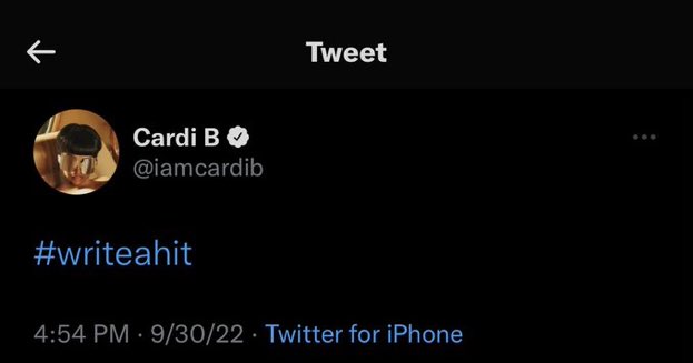 BARDIVERSACE's tweet photo. CAN I GET 100 REPLIES WITH โWRITE A HITโ??? https://t.co/AZuK6JmgXs
