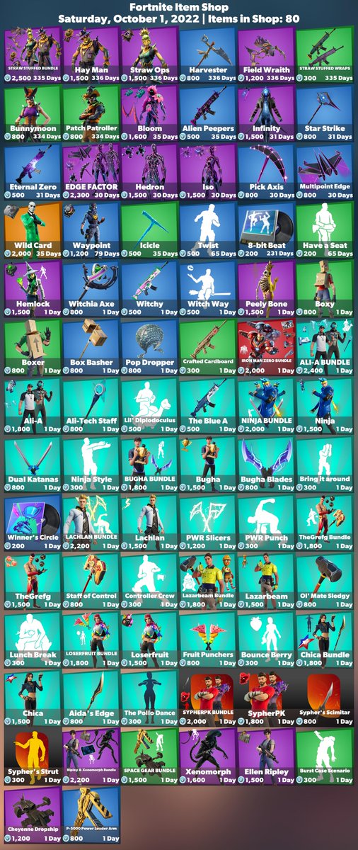 FireMonkey's tweet photo. 🛒 #Fortnite Item Shop
⏰ Saturday, October 1, 2022

💚 Use code 'FireMonkey' to support me! #EpicPartner https://t.co/3Mvs4oe7xQ