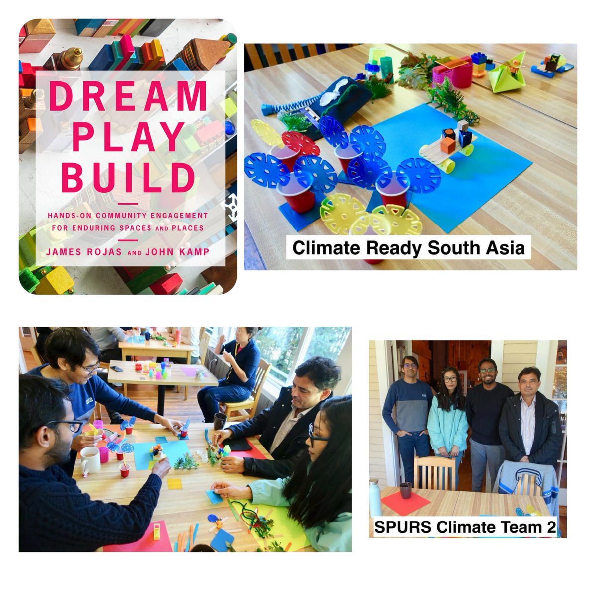 UrbanShehri's tweet photo. @JamesRojas brilliantly curated workshop to DREAM PLAY BUILD for Climate Ready South Asia. Team South Asia - Karma 🇧🇹, @husziyath 🇲🇻 Jhapper 🇳🇵and @UrbanShehri 🇵🇰 - preferred #NatureBasedSolutions and #CleanEnergyTransition to save #SinkingIslands.
@MITdusp @mitsap https://t.co/KMuXjBosnJ