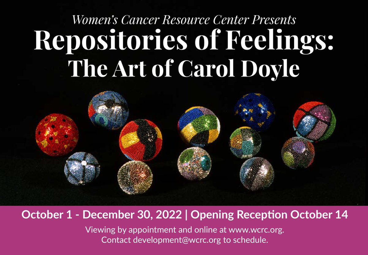 Repositories of Feelings: The Art of Carol Doyle is available for viewing beginning Oct. 1st at our website's virtual gallery. Or, you can RSVP to see her amazing prints and needleworks in-person at our Opening Reception on Oct. 14th!
wcrc.org/event/opening-…