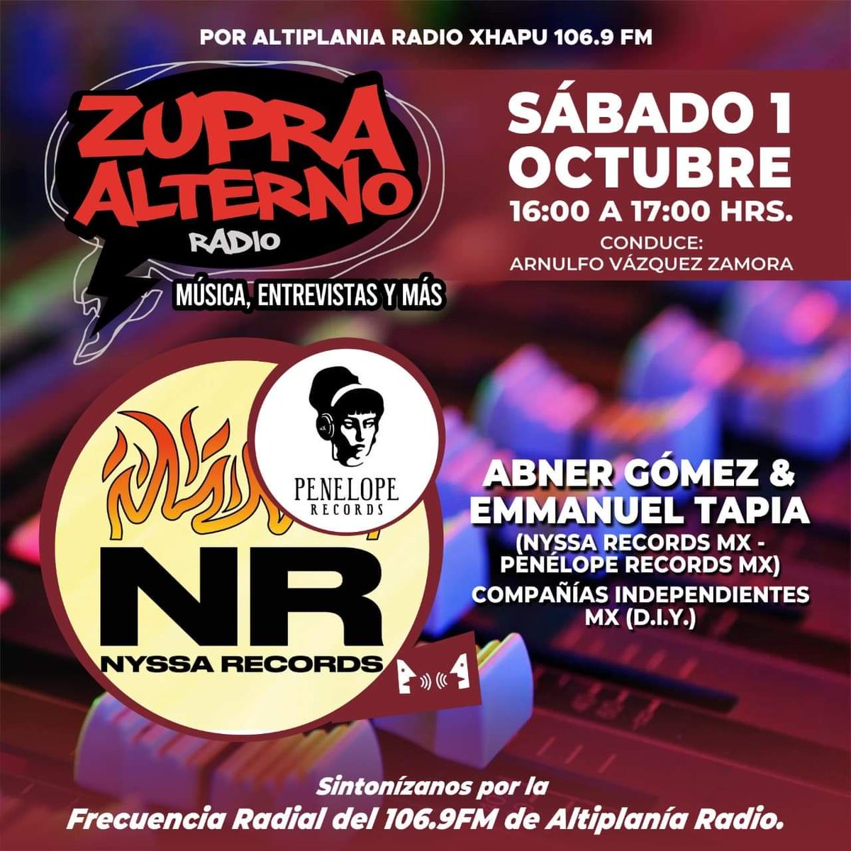 ARNULFOVAZQUEZ's tweet image. #ZUPRAALTERNO #ROCKYOTRASALTERNATIVAS #SÁBADO01OCTUBRE #DE4A5DELATARDE #ALTIPLANIARADIO106PUNTO9FM #CONDUCEARNULFOVZ #DGPHYAYOL #SAHAGUNENSES #MX2022

zeno.fm/radio/altiplan…