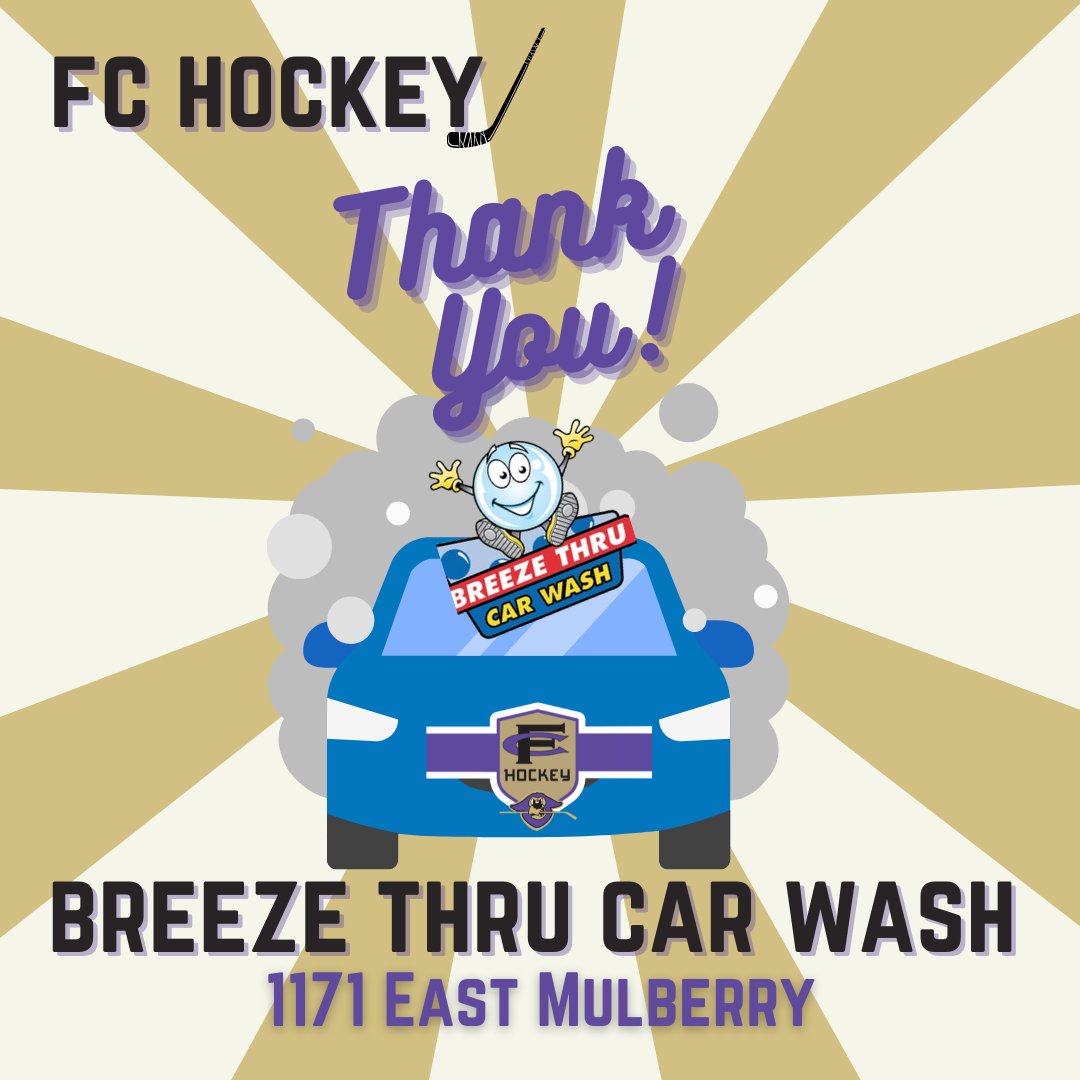 FC Hockey Boosters wants to THANK @BreezeThruCar Wash for their support #FCSponsorship