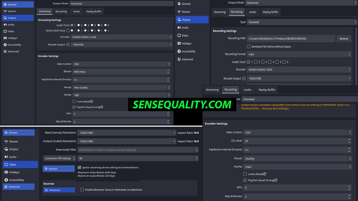 KIRNEILL's tweet photo. Best OBS Settings by @SenseQuality 

Share this with your friends or anyone with a streams that look like it's from an old TV ad.

PC Tips 101 *Sips Tea* ☕ https://t.co/sCOPUF4qCe