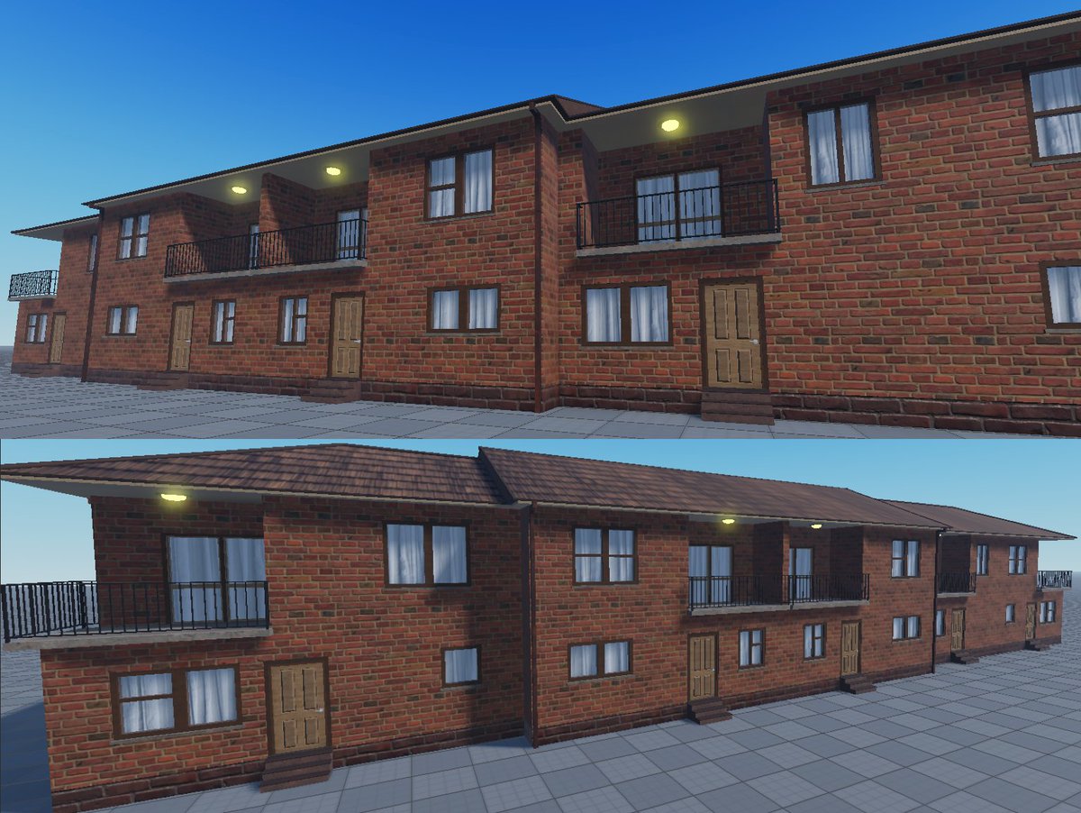 AwesomahTR's tweet photo. Realistic Suburban Motel-like-build for a fiverr order!(without any ACs or electrical units because the residents did not pay rent or something...Jk ill add em later)
Modeled in Blender and textured in roblox studio!
#Blender3d #roblox #robloxgamedev #robloxdev #3dmodeling #motel https://t.co/gvGfuC3ELo
