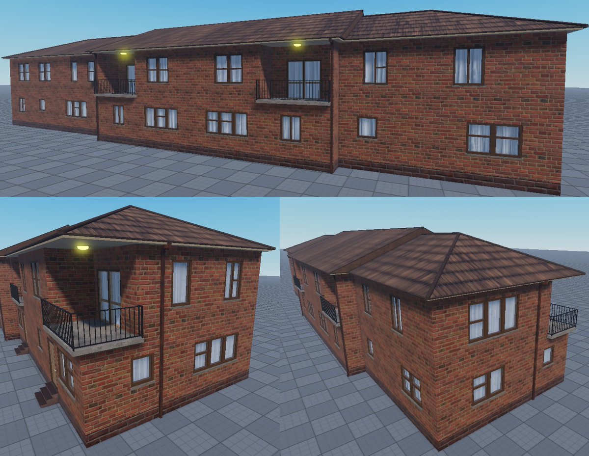 AwesomahTR's tweet photo. Realistic Suburban Motel-like-build for a fiverr order!(without any ACs or electrical units because the residents did not pay rent or something...Jk ill add em later)
Modeled in Blender and textured in roblox studio!
#Blender3d #roblox #robloxgamedev #robloxdev #3dmodeling #motel https://t.co/gvGfuC3ELo