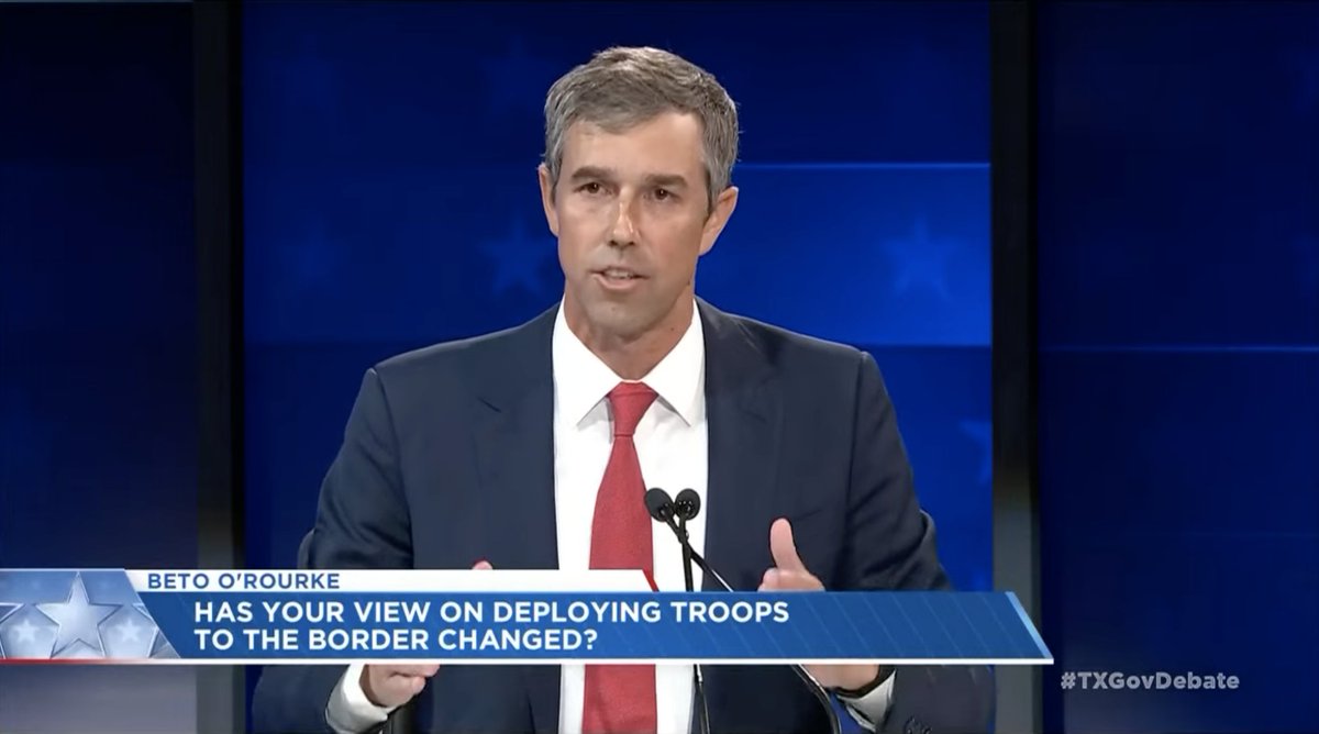 texasdemocrats's tweet photo. “Everything that the governor has done has been a failure for the state. What we need are solutions – not more stunts. “ – @BetoORourke #TXGovDebate https://t.co/7mlC1ikGnT