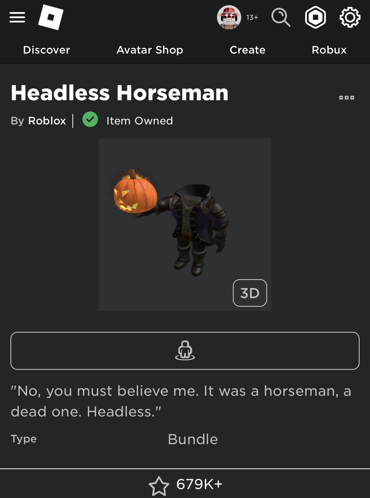 Roblox Headless Horseman rises from the grave and into the Avatar Shop