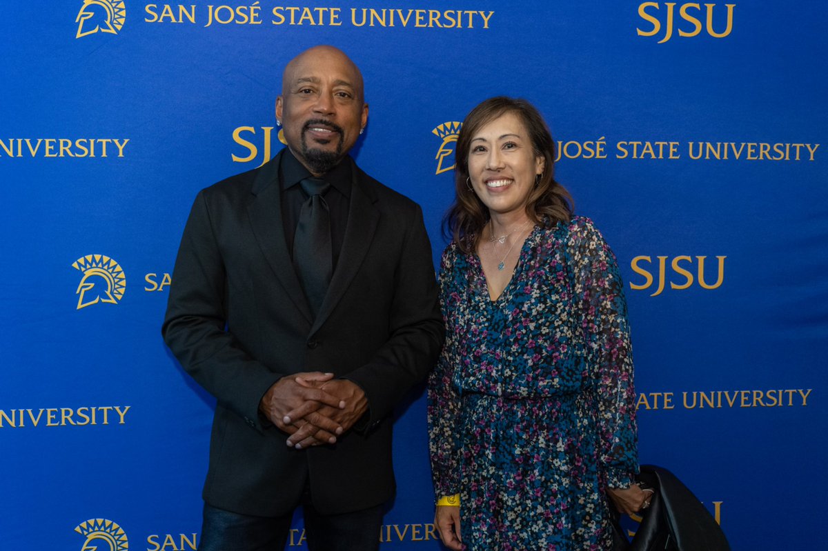 ctsochen's tweet photo. @TheSharkDaymond 
Many thanks for the shoutouts to #teachers during your amazing and inspirational talk to our #SJSU faculty and students!
I certainly was starstruck 🤩 https://t.co/gUyTM6Hu8X