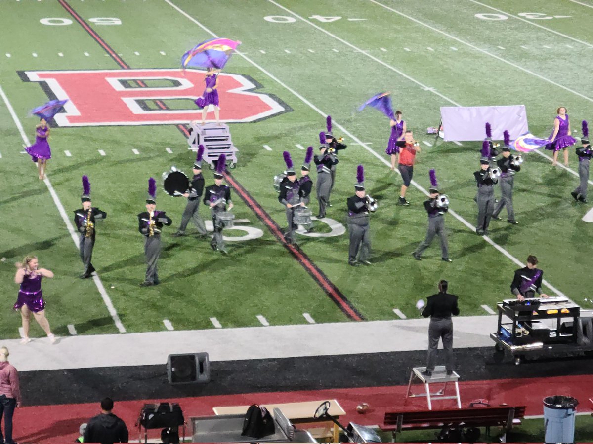 BHS__Principal's tweet photo. The Bluffton Bengal Brigade performs at halftime with a GREAT performance. Well done. https://t.co/KReEpg1Xa6