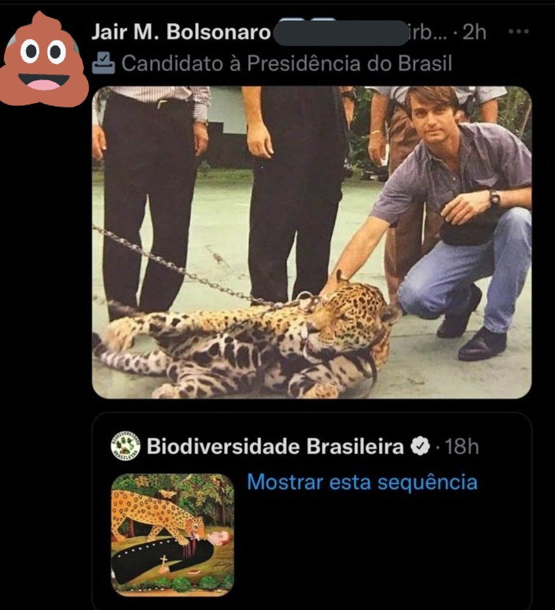 fiscaldoibama's tweet photo. Não tenho palavras pra definir o ASCO q tenho do miliciano.
Um cara que se orgulha de uma foto com uma onça acorrentada, pra fingir q tem alguma masculinidade no ato...

Um bosta. https://t.co/XHRkbnmDcG