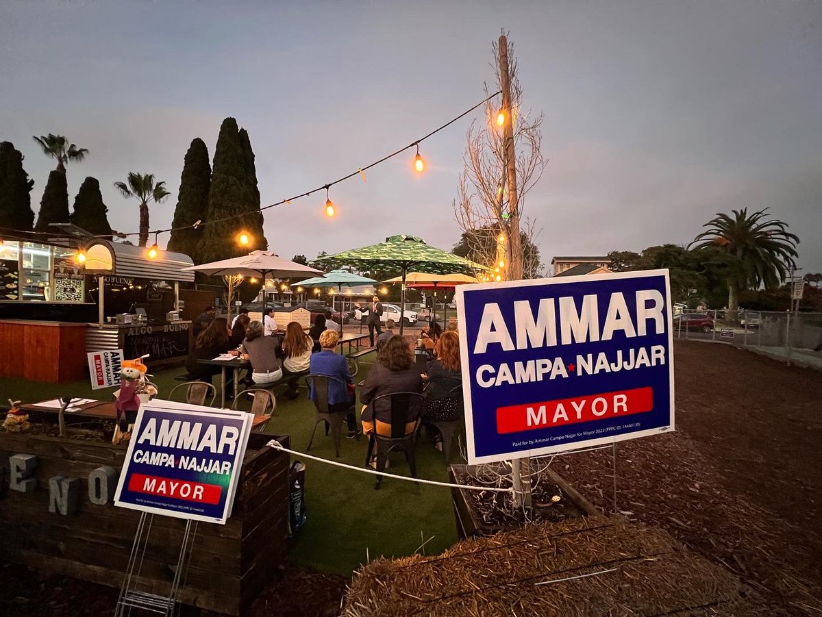 Another great meet and greet meeting new people in District 2 of Chula Vista! Grateful for <a href="/jillgalvez/">Jill Galvez</a> selfless support. Love of city and community is what’s powering our united people-centered movement ✊🏽❤️ #TogetherWeCan #JuntosPodemos #Ammar4Mayor