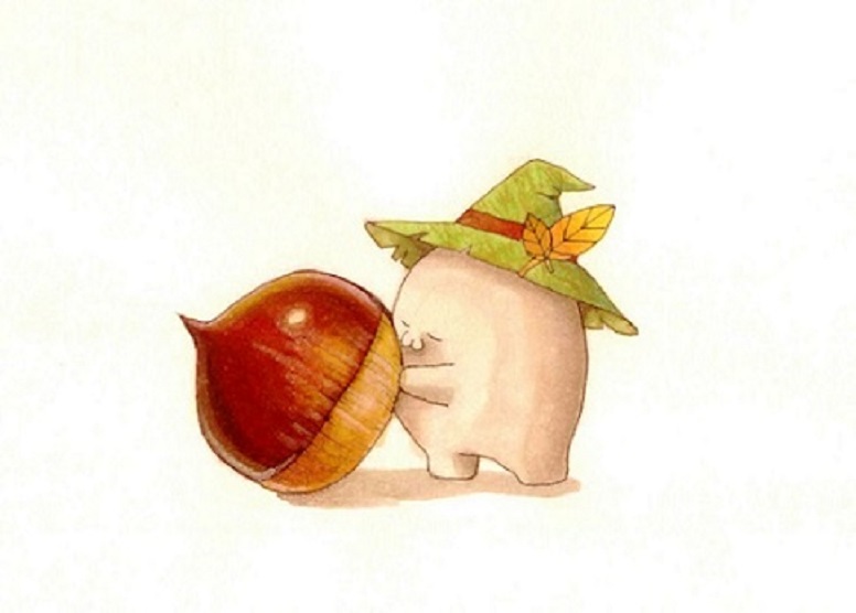 no humans hat witch hat white background simple background green headwear acorn  illustration images