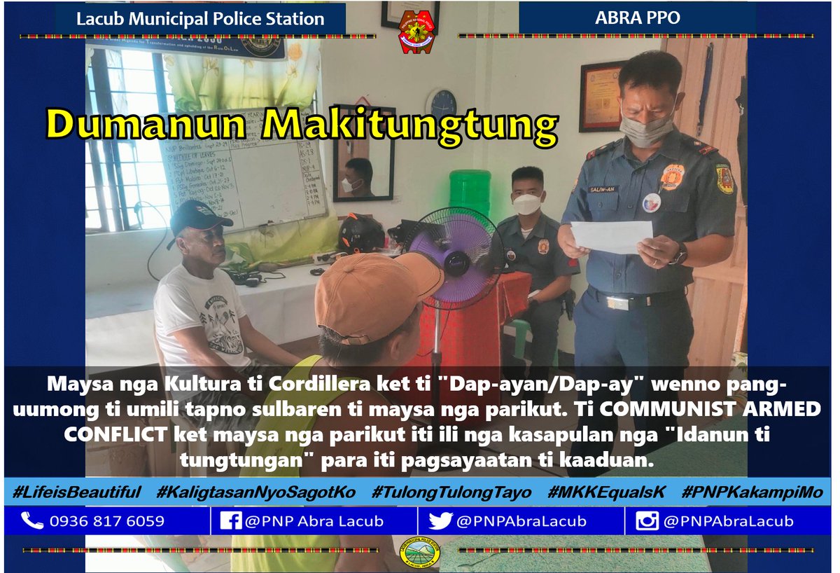 PNPAbraLacub's tweet photo. #DumanunMakitungtung
#PROCORCares
#talktous https://t.co/gqoiPT8KRJ