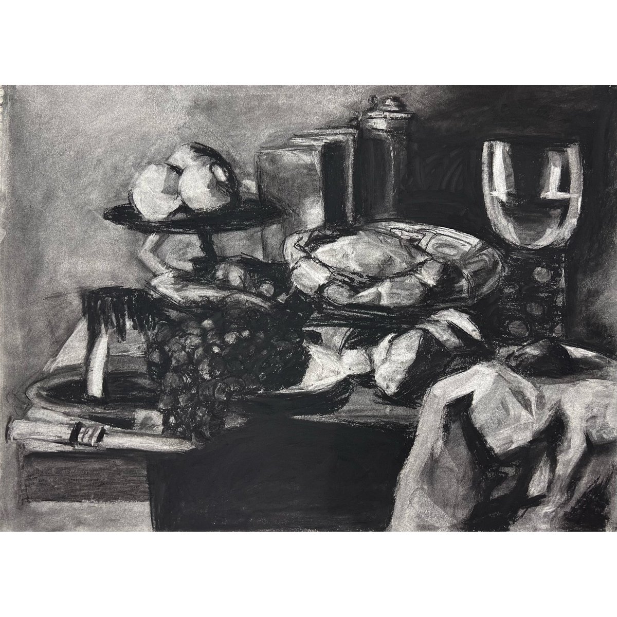 EthanCastillo05's tweet photo. Hey you! Hope you’re doing well!! A lot of 2am blind-contours for fun and nighttime studio runs this week!

#USC #LA #design #art #drawing #sketch #sketchbook #blindcontour #charcoal #stilllife #artstudio https://t.co/Lij4sgxppt