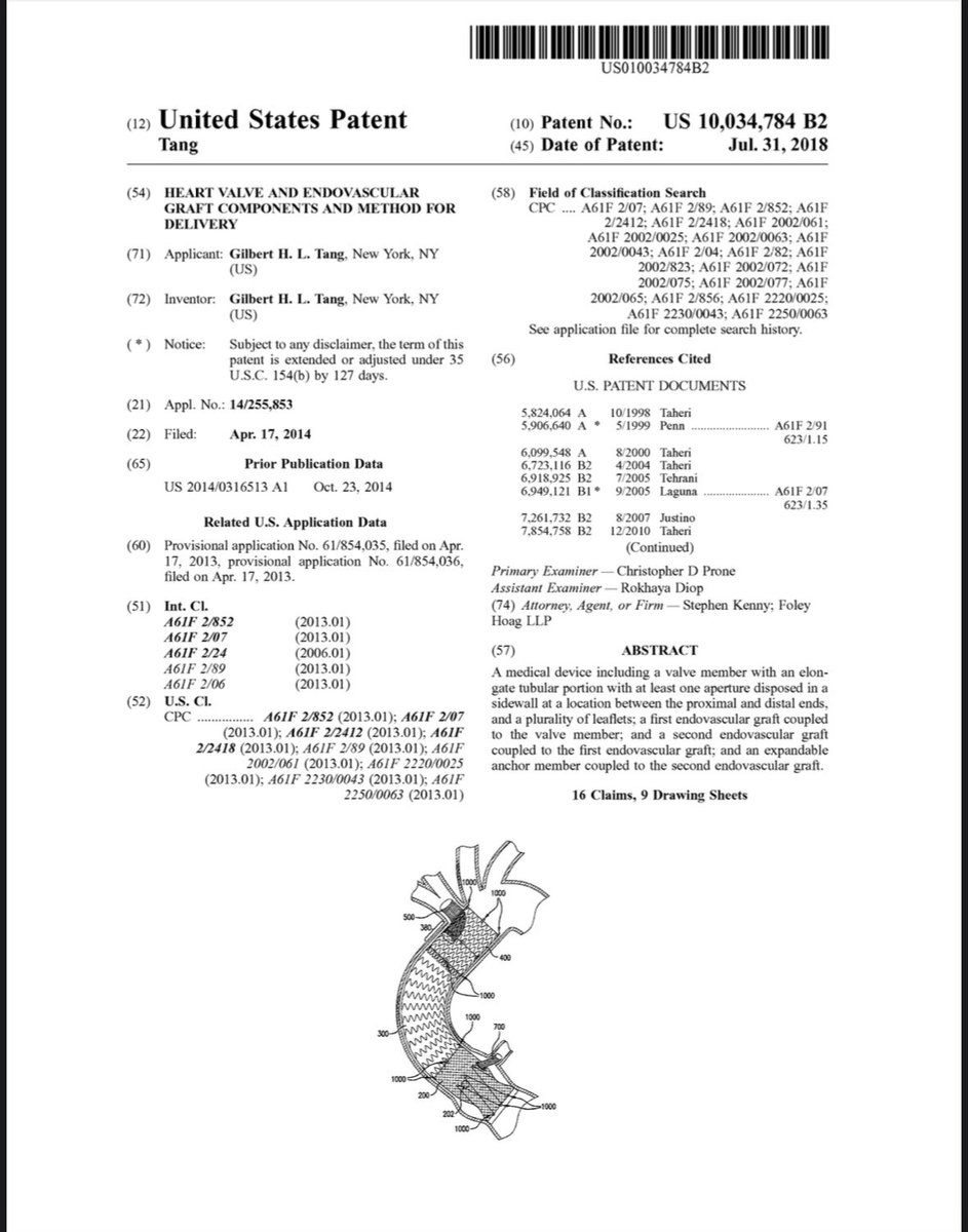 GilbertTangMD's tweet photo. My 2nd #EndoRoot #EndoBentall patent issued 7/26/2022, almost 4y after my 1st one. Anyone want to develop this with me? #TAVR @MDT_StructHeart @AbbottCardio @Edwards_TAVR @NimeshDesaiMD @AortaSurg @EricRoselliMD @BavariaMd @ShinFukuharaMD @IHamamsy @KHERA_MD @M_Pompeu_Sa_MD https://t.co/Z5qICIs2An