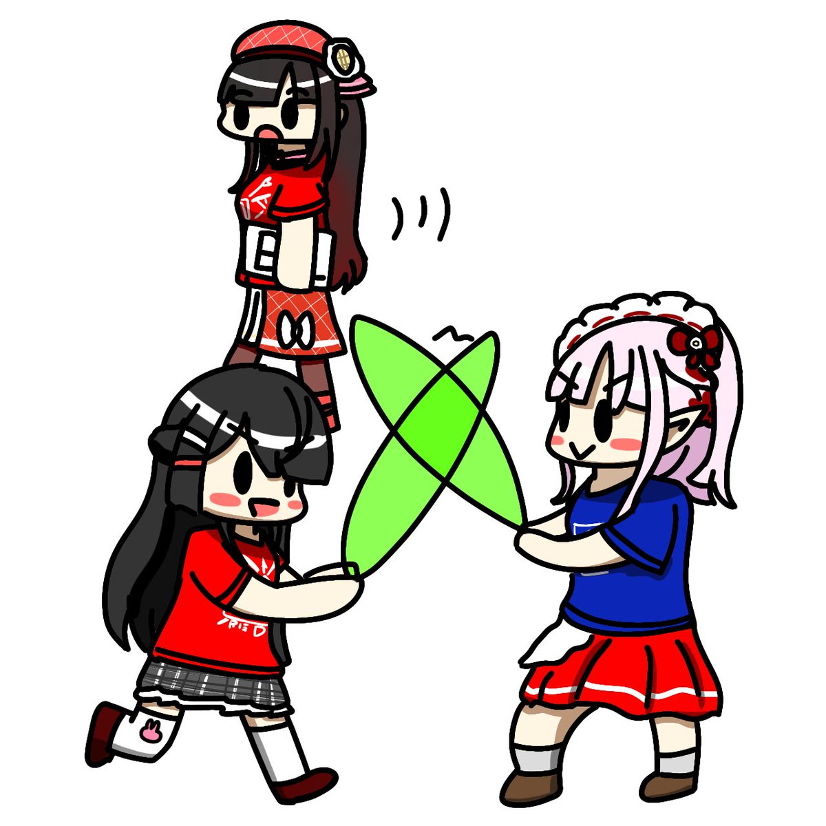 「メイン推し3人!皆楽しみ尽くせ〜!#えるの絵だよ #みとあーと #詩子あーと #」|結城ゆきお🗼🎶🐰🐬🐑🍃Ωのイラスト