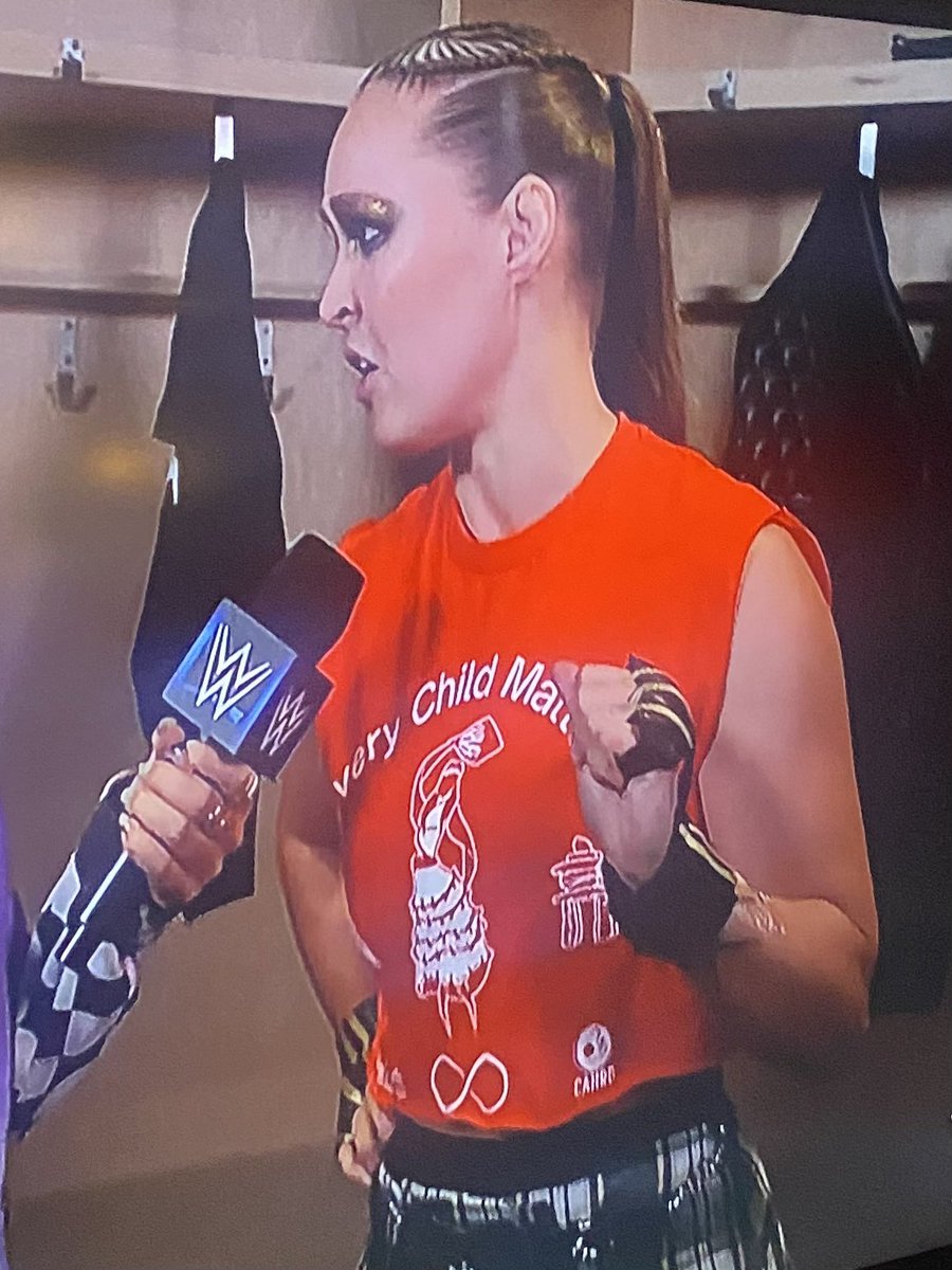 Ronda Rousey wearing Every Child Matters shirt! #OrangeShirtDay @RondaRousey