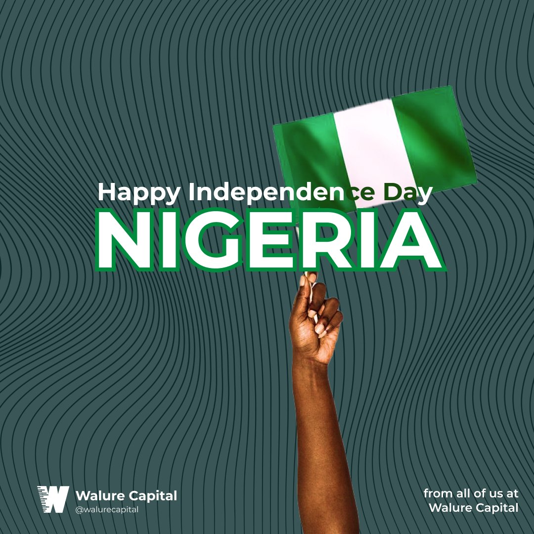 Walure_'s tweet photo. Happy Independence Day Nigeria and all Nigerians 🇳🇬

We are proudly Nigerian and we raise the flag high everywhere we are 

#Nigeria #HappyIndependenceday #Independenceday #Walure #walurecapital #WalureCapital  #androidtoolkit #androidapplication #technaija #techsis #techbros https://t.co/DR3TSjKDBj
