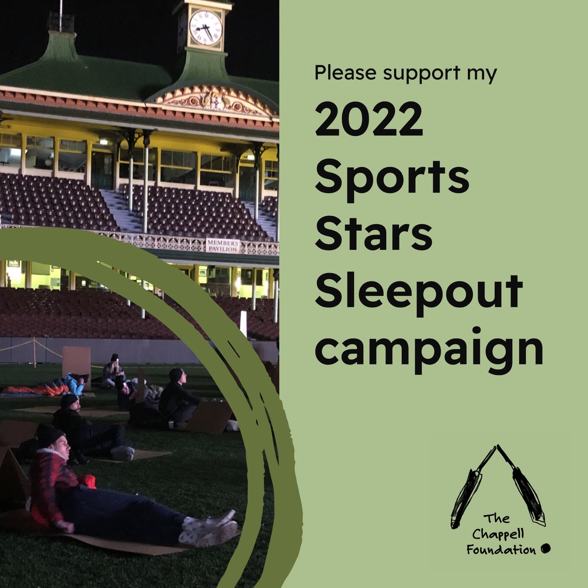 On October 16th I’ll be sleeping out on the SCG turf (and a piece of cardboard) on behalf of <a href="/thechappellfndn/">The Chappell Foundation</a> ‘Sports Stars Sleepout’, raising $ for Australia’s homeless/at-risk youth - 100% of donations goes to housing, training and feeding these kids. If you can, link in bio 🙏🏻
