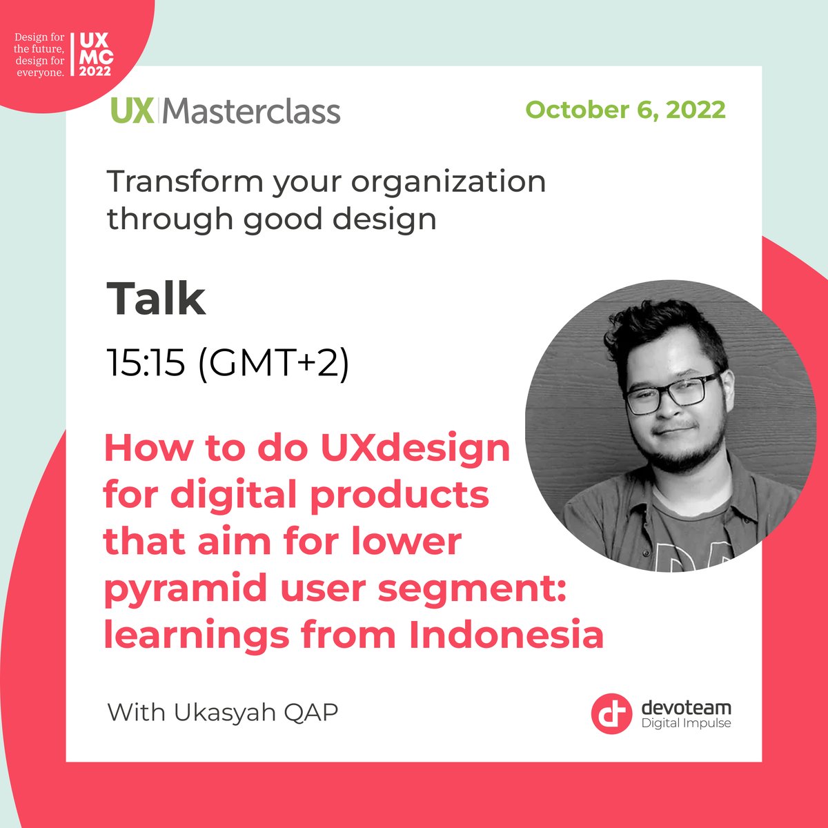 UXalliance's tweet photo. [Conference Talk] UX Masterclass 2022

3 things to consider when designing for the micro-segment of Indonesia

Register here: https://t.co/ctPwVNw3tu to join remotely

#UXA #UXMC2022 #UXMasterclass #Organization #Creative #inclusivity #culturaldiversity #microsegment https://t.co/ok9Cp3jQxf
