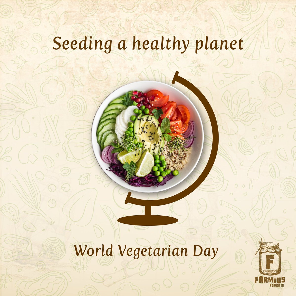 FarmousFoods's tweet photo. Vegetarianism has several health, economic, ethical, and environmental benefits. This day is celebrated worldwide to promote the joy, compassion and life-enhancing possibilities of vegetarianism. 

#WorldVegetarianDay #food #vegetarian #lifestyle #vegetarianday https://t.co/pkx3LvtsVA