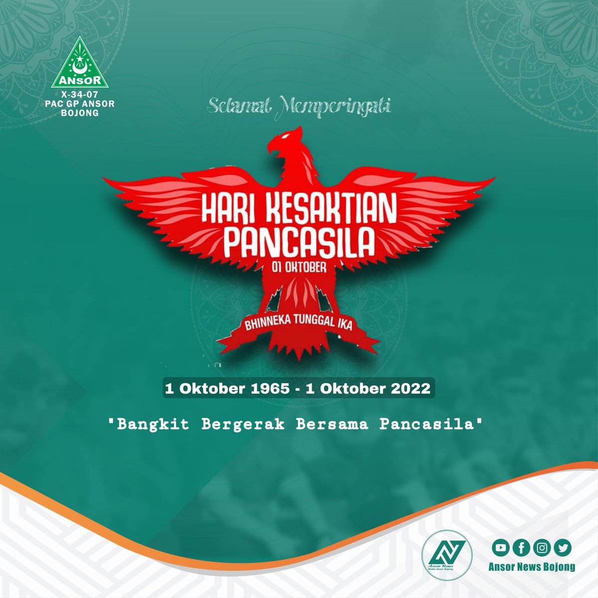 NewsAnsor's tweet photo. 7 Pahlawan Gugur :

Jend Ahmad Yani
Letjen Raden Soeprapto
Letjen Mas Tirtodarmo Haryono
Letjen Siswondo Parman
Mayjen Donald Isaac Panjaitan
Mayjen Sutoyo Siswodiharjo
Kapten Pierre Andreas Tendean
#harikesaktianpancasila https://t.co/Bn6G0pu4tr