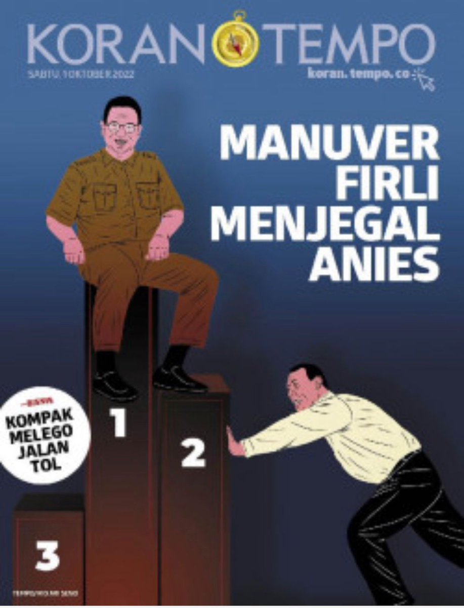 tatakujiyati's tweet photo. Koran Tempo: Manuver Firli Menjegal Anies. Bacanya pasti seru nih. Buka &amp; baca koran Tempo yuk... https://t.co/lidk7XRJc2