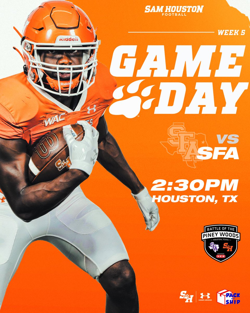 BearkatsFB's tweet photo. GAME DAY 🏈
#EatEmUpKats 

📍 Houston
🏟 NRG Stadium

🆚 Stephen F. Austin
⏰ 2:30 PM
🎟 https://t.co/u8E2lG9X9U

📺 @BallySportsSW
🖥 https://t.co/1WSUPYwqH4
📻 KSAM 101.7 FM
🎙 https://t.co/ZRv3jNHAyA
📈 https://t.co/ttgsrK6BF0 https://t.co/2orvOweW8A