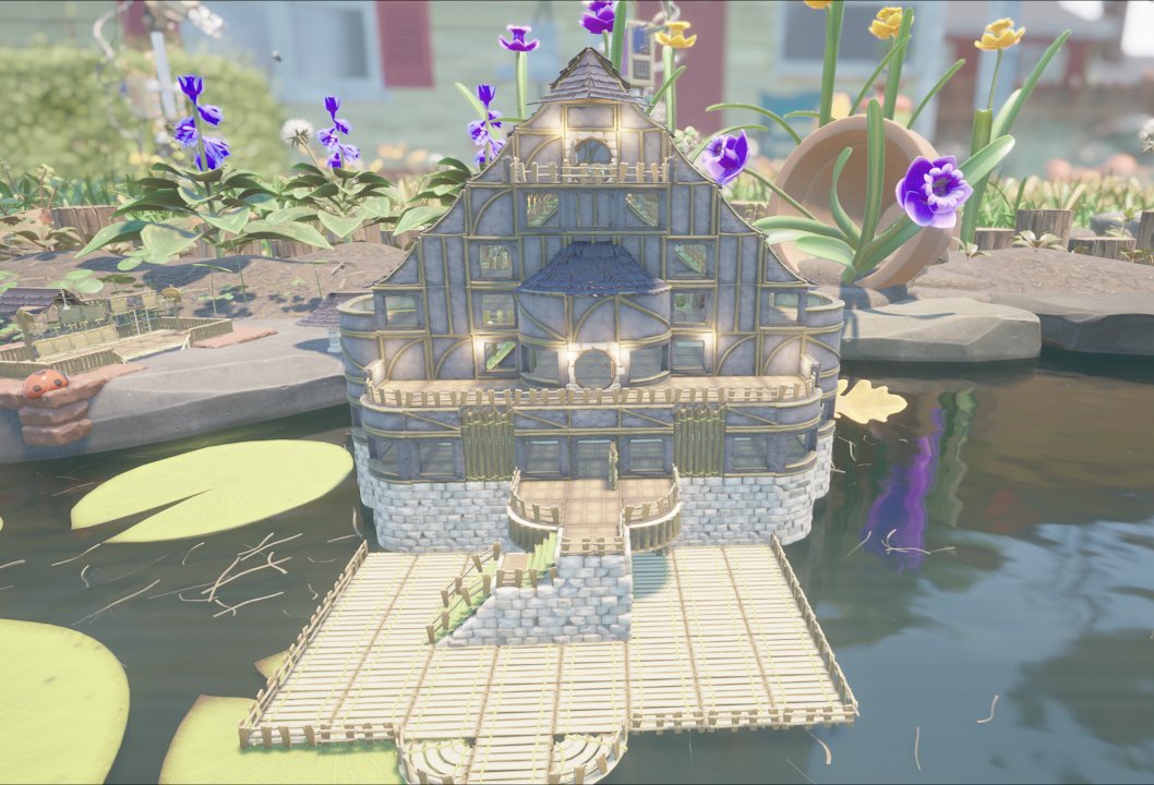 TLC_138's tweet photo. I swear this build will be done soon!! I can’t stop adding stuff to it. Everyone needs a basketball court! Video soon! Lol @GroundedTheGame #Grounded https://t.co/XpwJedJfWe