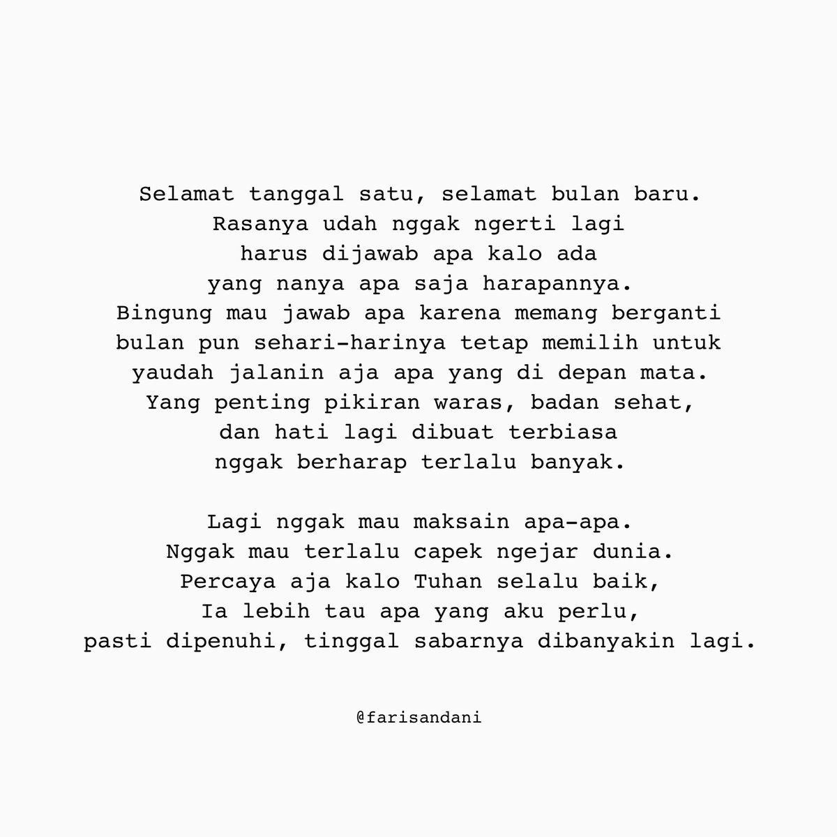 Selamat tanggal satu.