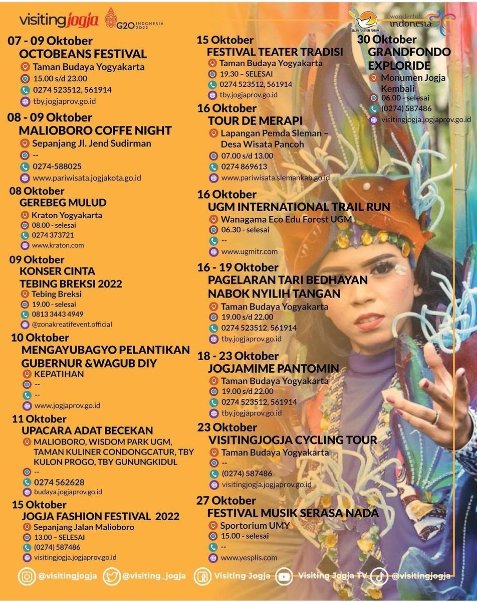 JogjaUpdate's tweet photo. Calendar of Events October 2022 https://t.co/nwmQb2wrU8
